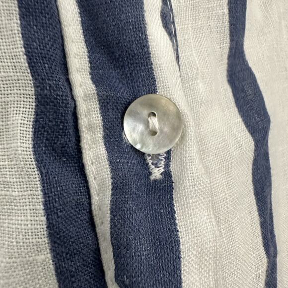 Liabella Italy Women's Oversized Lagenlook Top One Size White Blue Striped - Picture 5 of 14